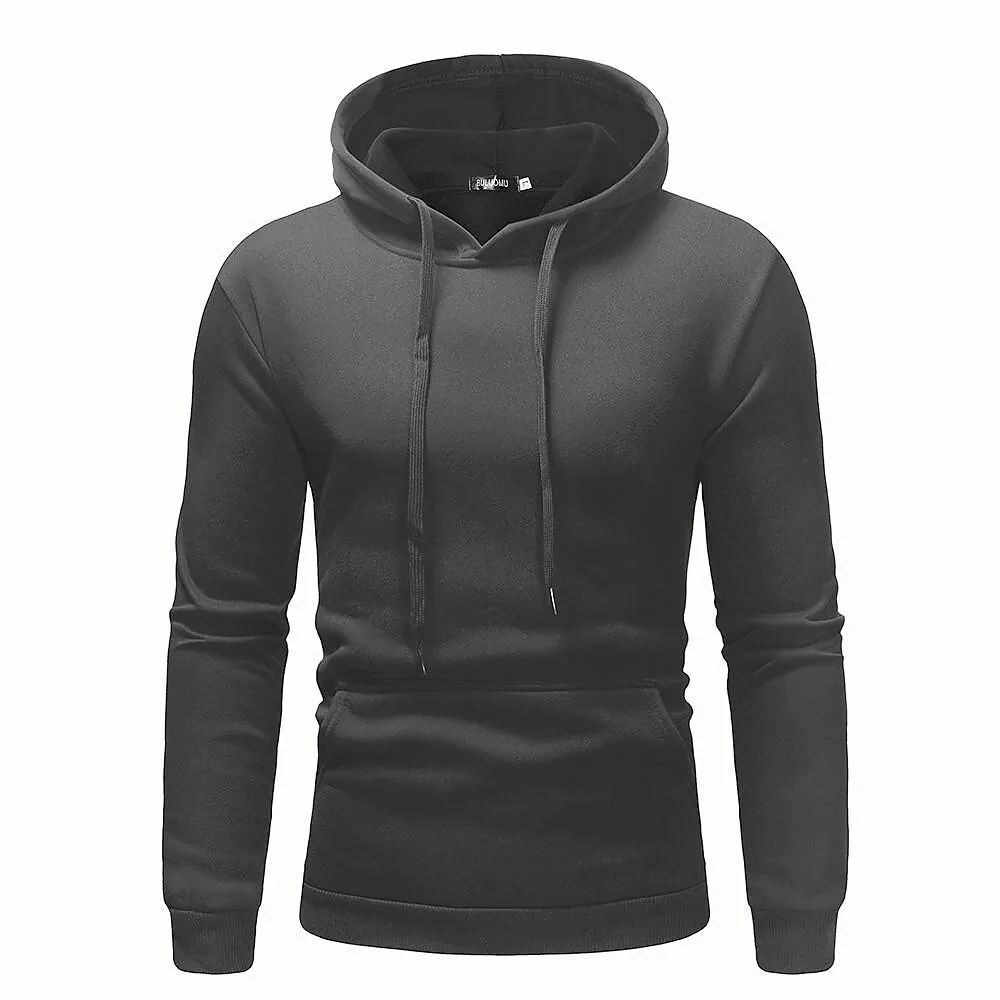 Sweat à capuche uni basique pour homme