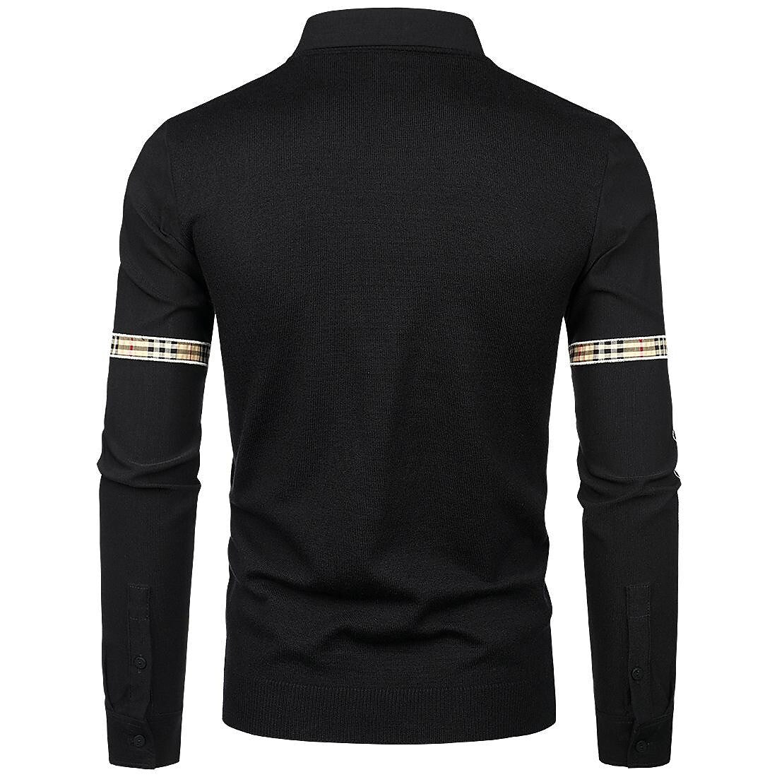 Pull en maille slim patchwork faux deux pièces pour homme