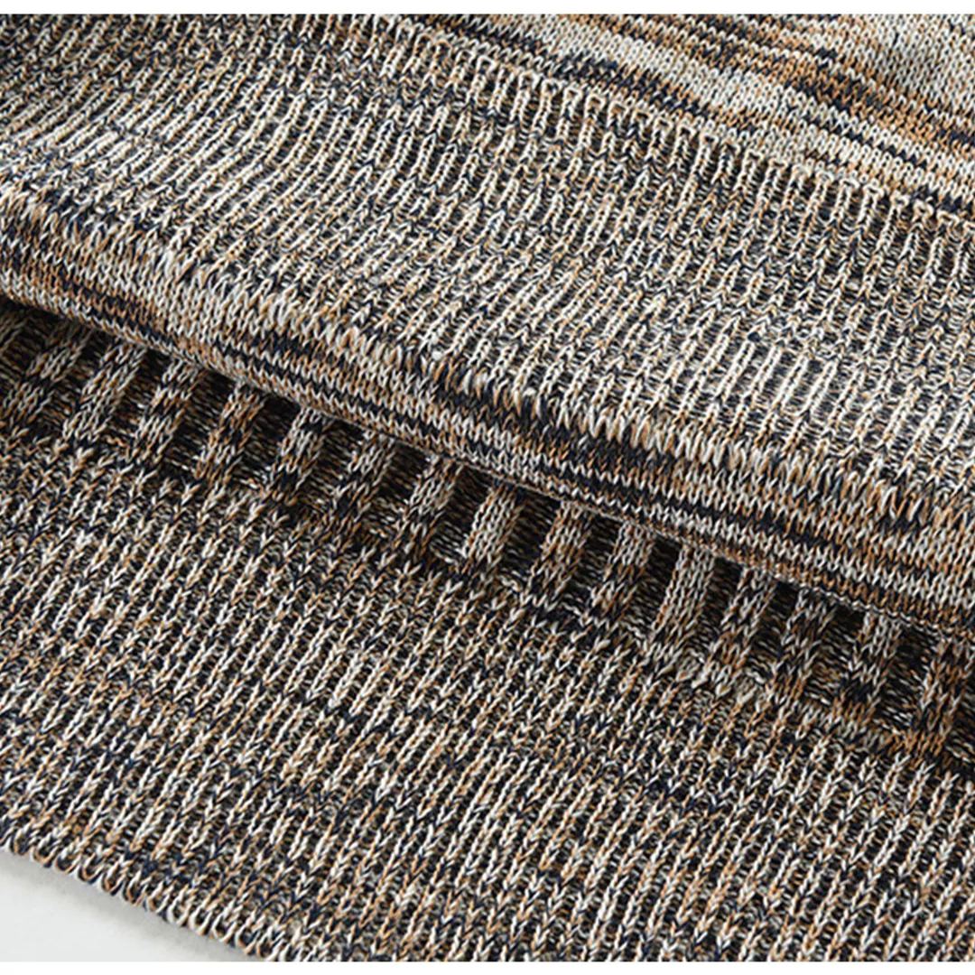 Chandail chiné demi-zip avec poche kangourou pour homme