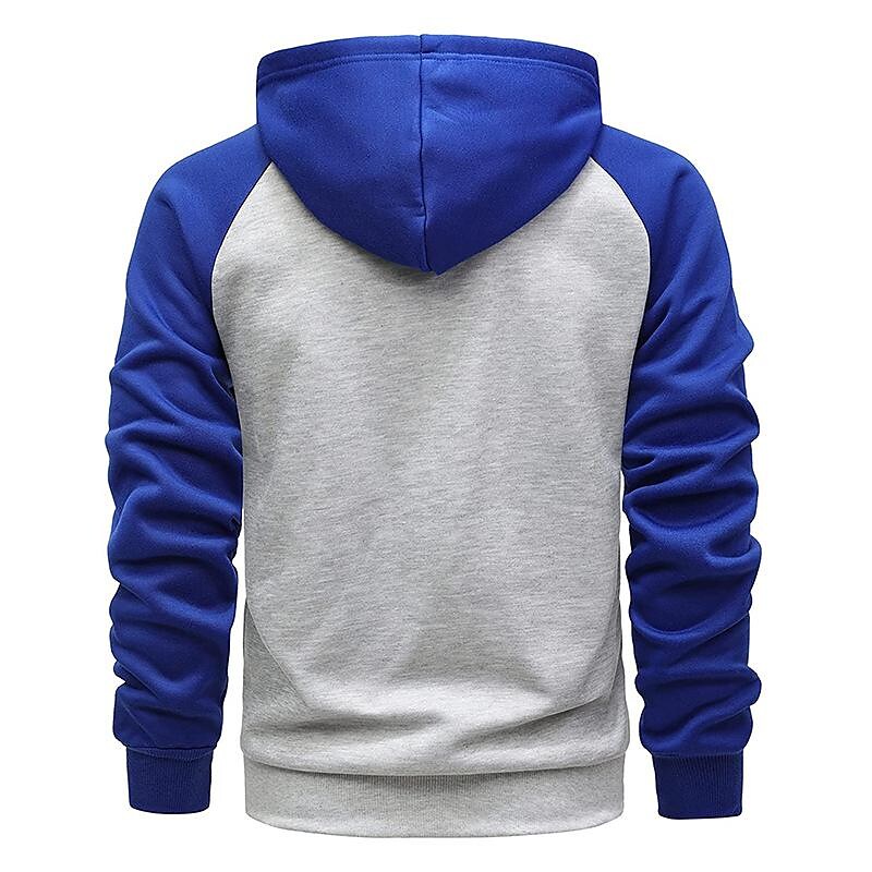 Gilet Sweat-shirt à Capuche Zippé Polaire Contrasté pour Homme