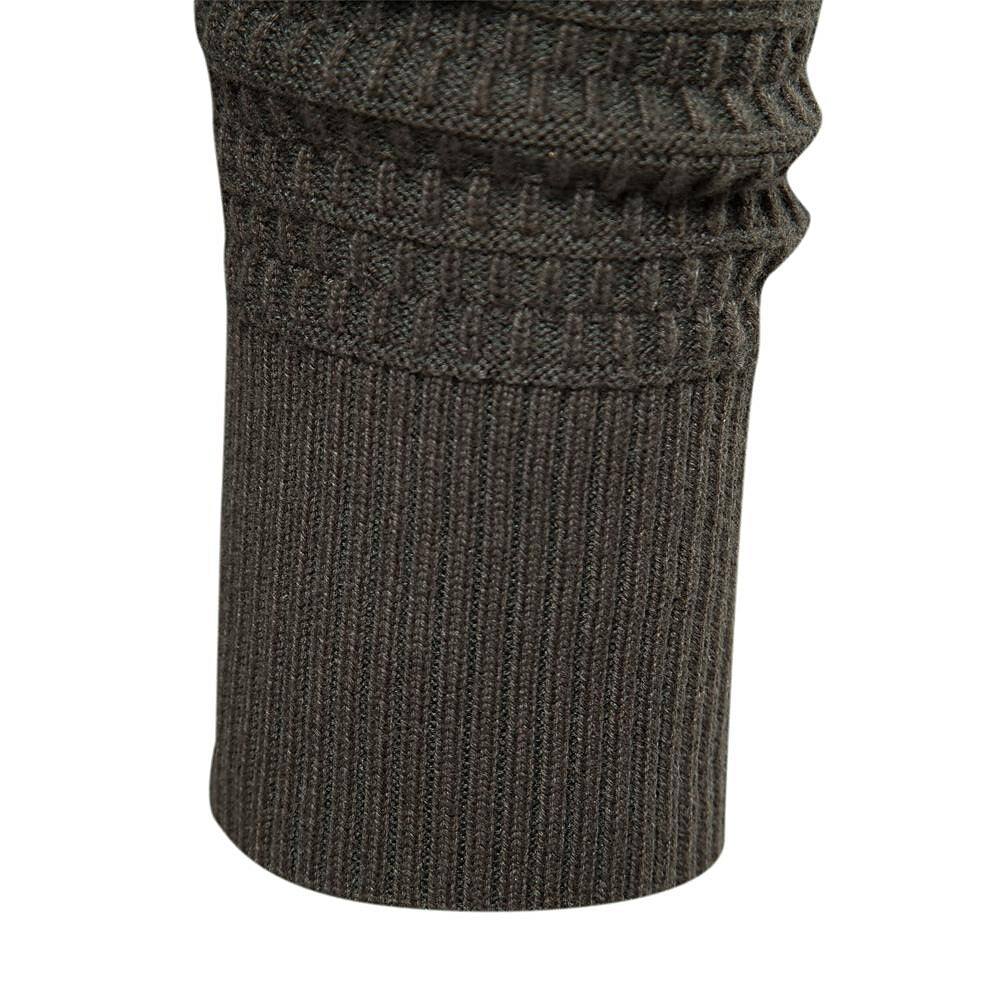 Cardigan tricoté col montant à motif texturé pour homme