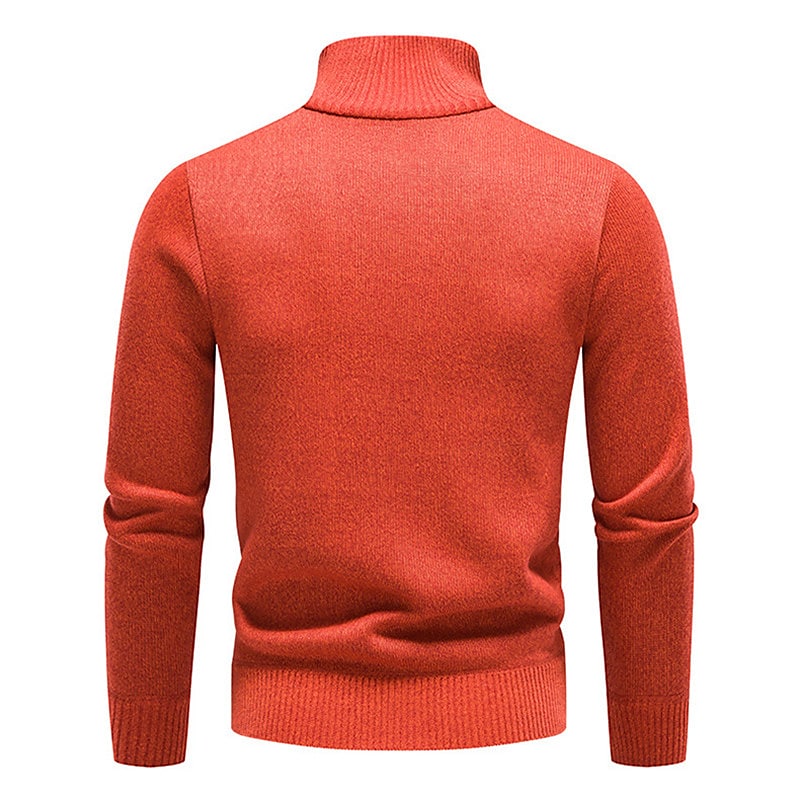 Pull en molleton demi-zippé pour homme, col montant et blocs de couleur