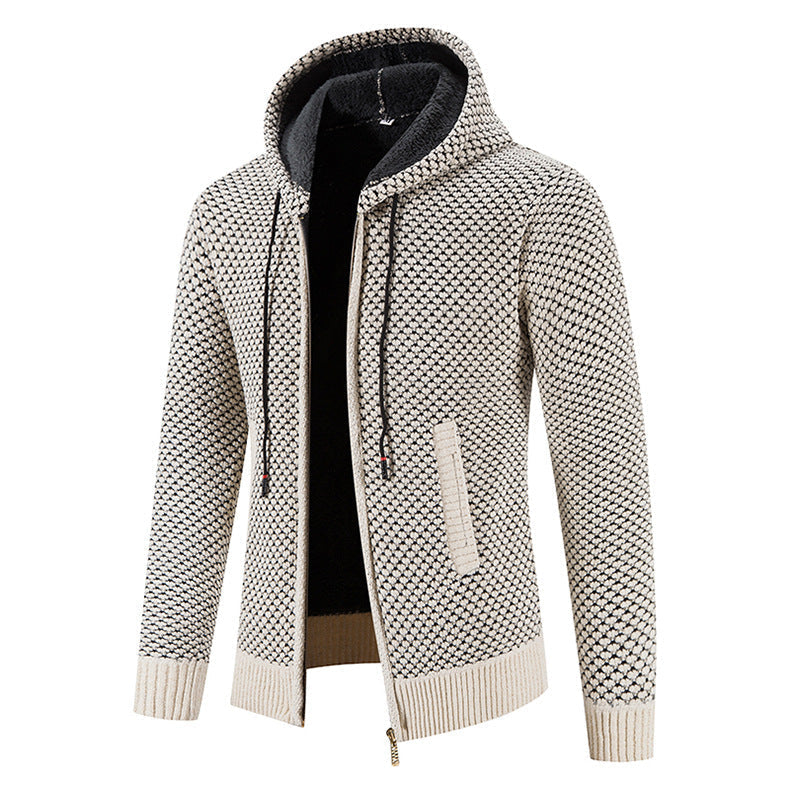 Cardigan en maille côtelée chaude pour homme