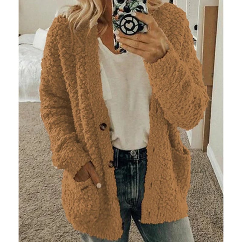✨Gilet Top 2 des Ventes 2025✨Gilet décontracté en velours grande taille pour femme automne/hiver