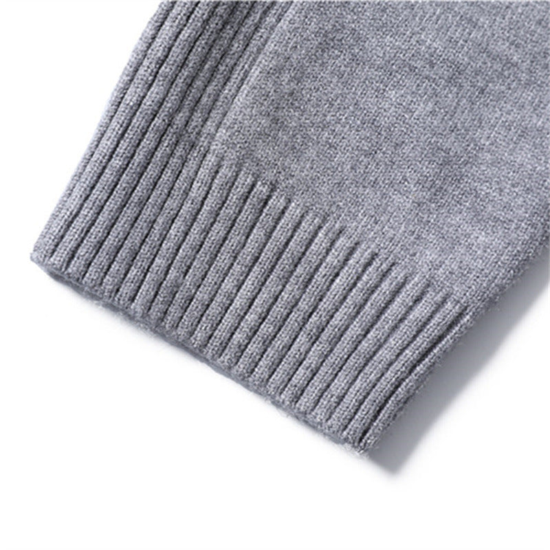 Pull à col roulé épais et décontracté de couleur unie pour homme