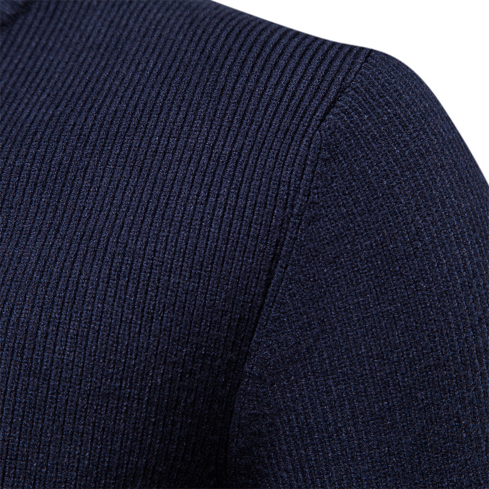 Manteau Gilet en Tricot Zippé Col Montant Style Vintage Décontracté pour Homme