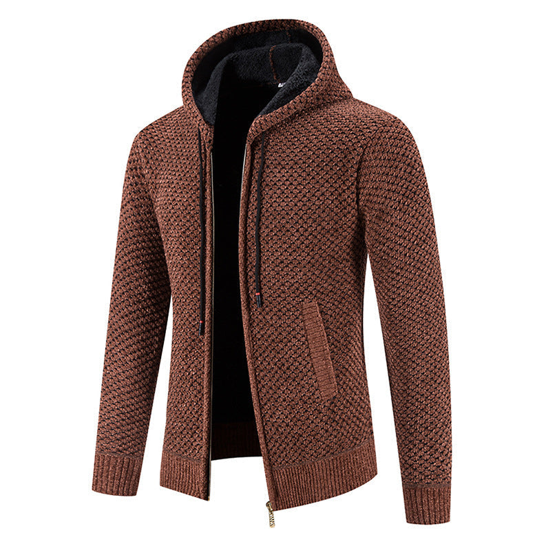 Cardigan en maille côtelée chaude pour homme