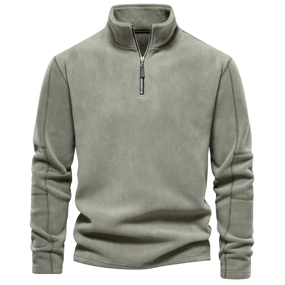Chandail en molleton Sherpa à col semi-montant pour homme