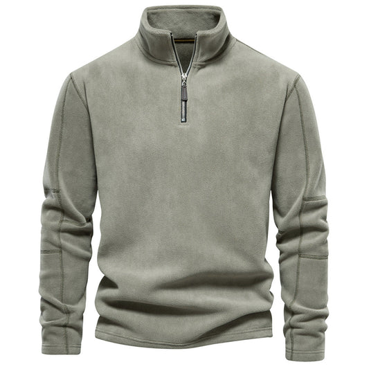Herren Half-Stand-Collar Sherpa Fleece Pullover