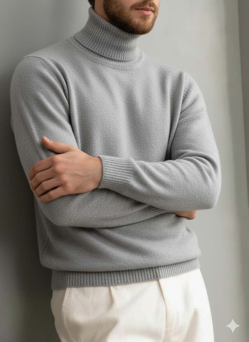 Pull chaud en cachemire texturé confortable pour homme