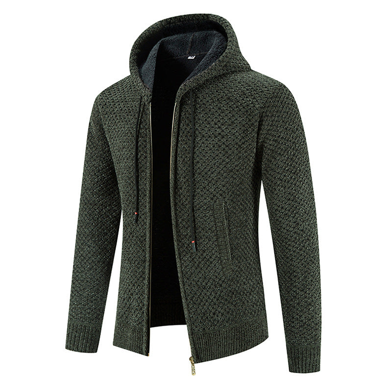 Cardigan en maille côtelée chaude pour homme