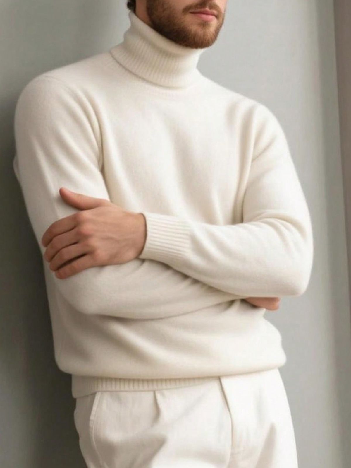 Pull chaud en cachemire texturé confortable pour homme