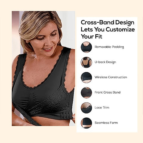 🎁Achetez-en 1, obtenez-en 2 GRATUITS🎁 - Soutien-gorge Confortable Corset Bretelles Croisées à Boucles Latérales Dentelle