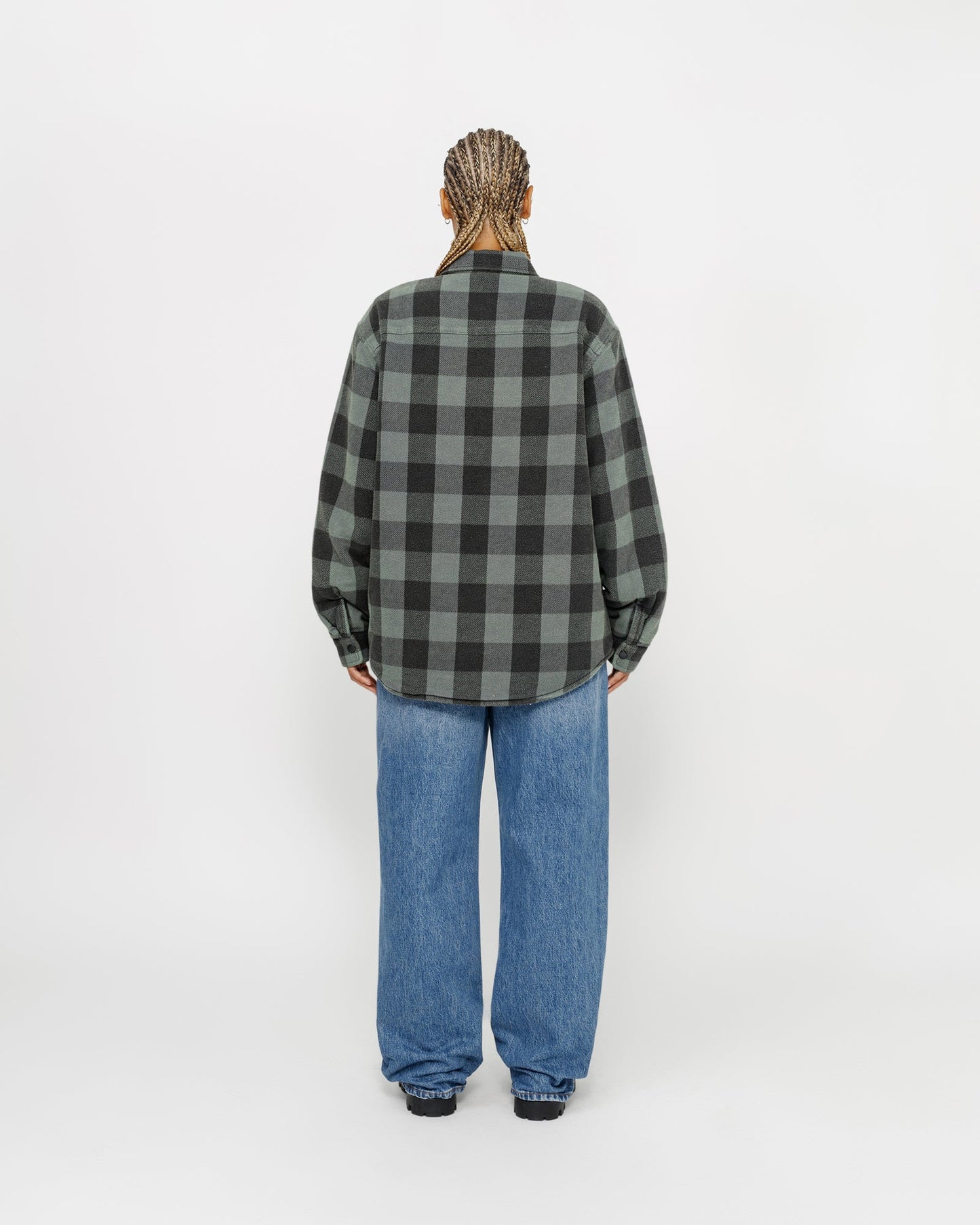 CHEMISE EN MOLLETON DOUBLÉE SHERPA À CARREAUX BUFFLE