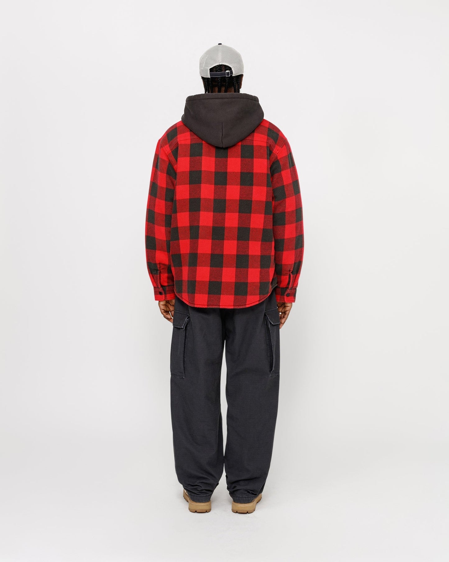 CHEMISE EN MOLLETON DOUBLÉE SHERPA À CARREAUX BUFFLE