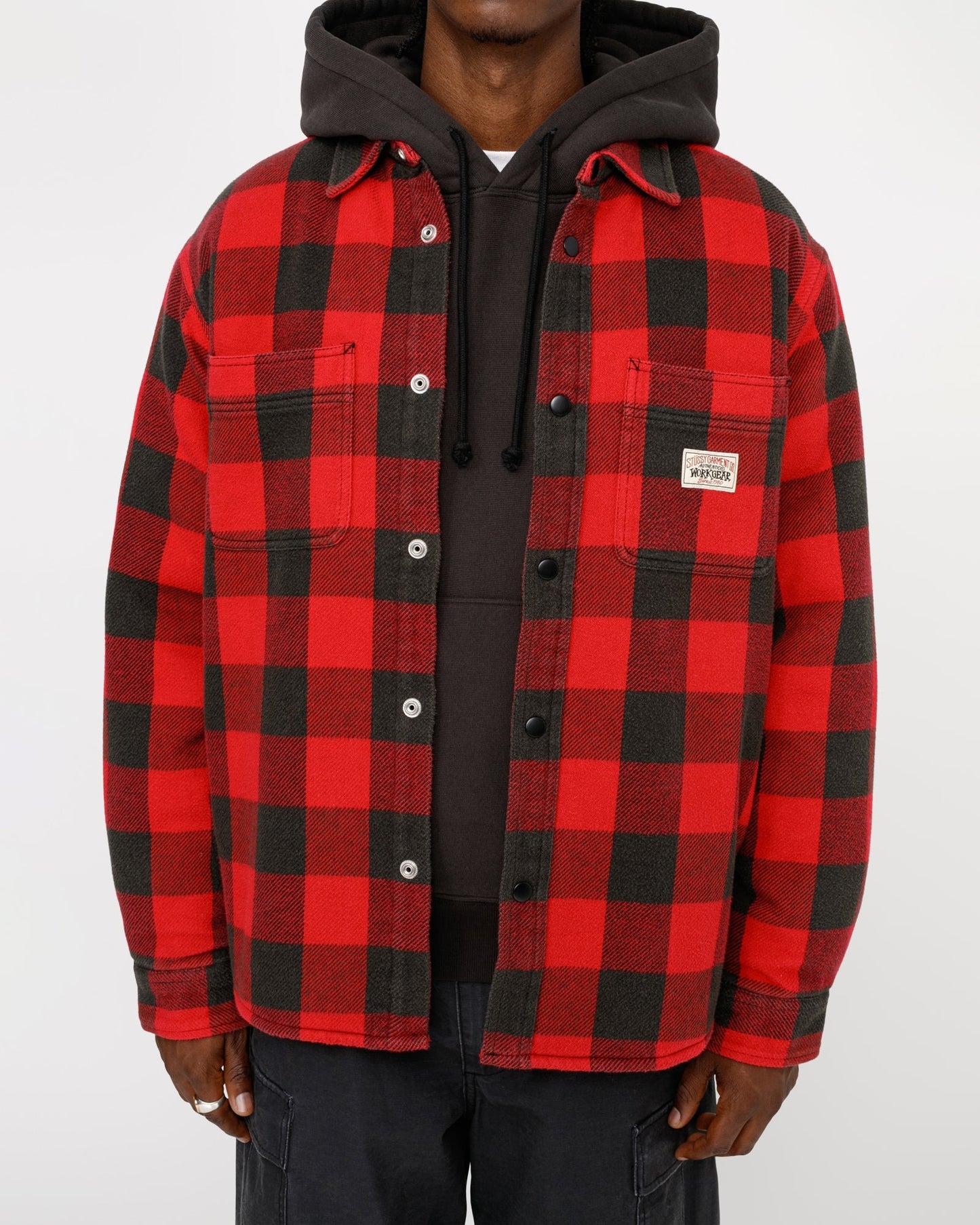CHEMISE EN MOLLETON DOUBLÉE SHERPA À CARREAUX BUFFLE