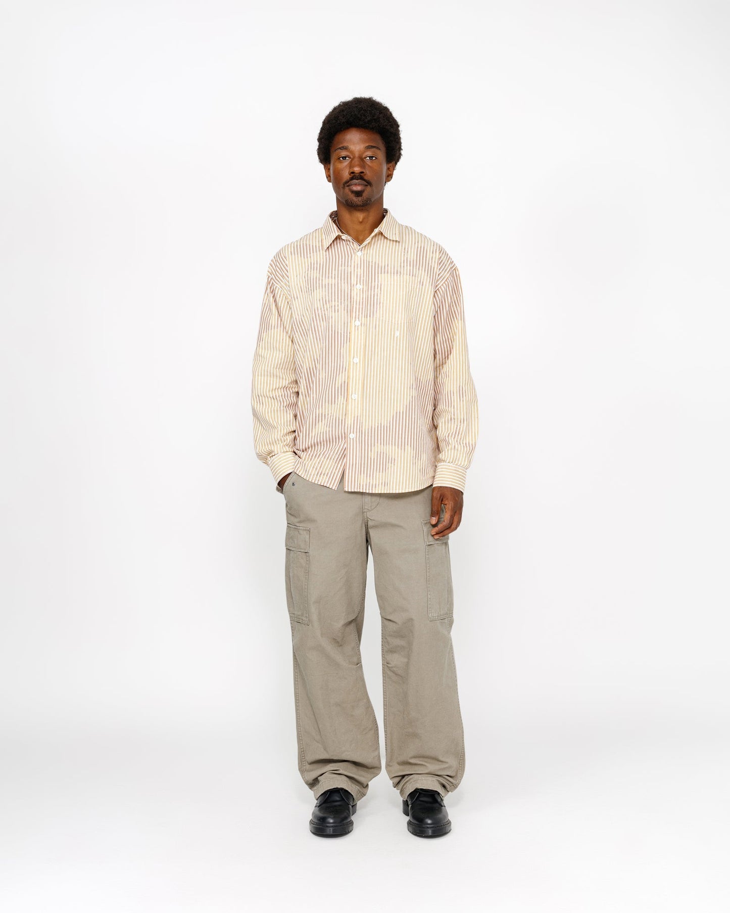 CHEMISE CLASSIQUE MANCHES LONGUES POPELINE DÉLAVÉE