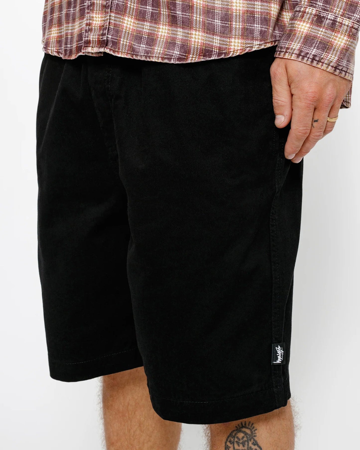 SHORT DE PLAGE EN COTON BROSSE