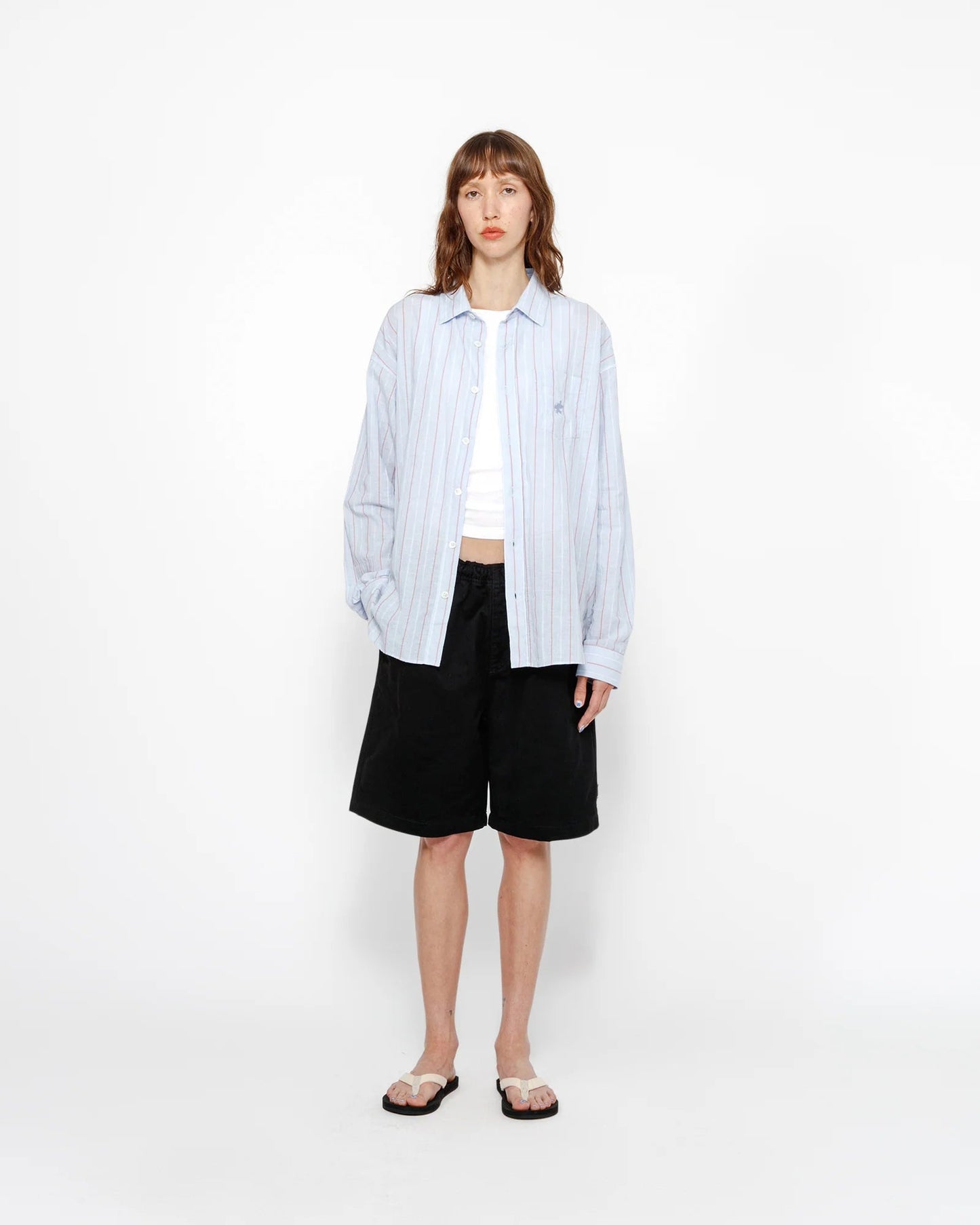SHORT DE BAIN EN COTON BROSSÉ