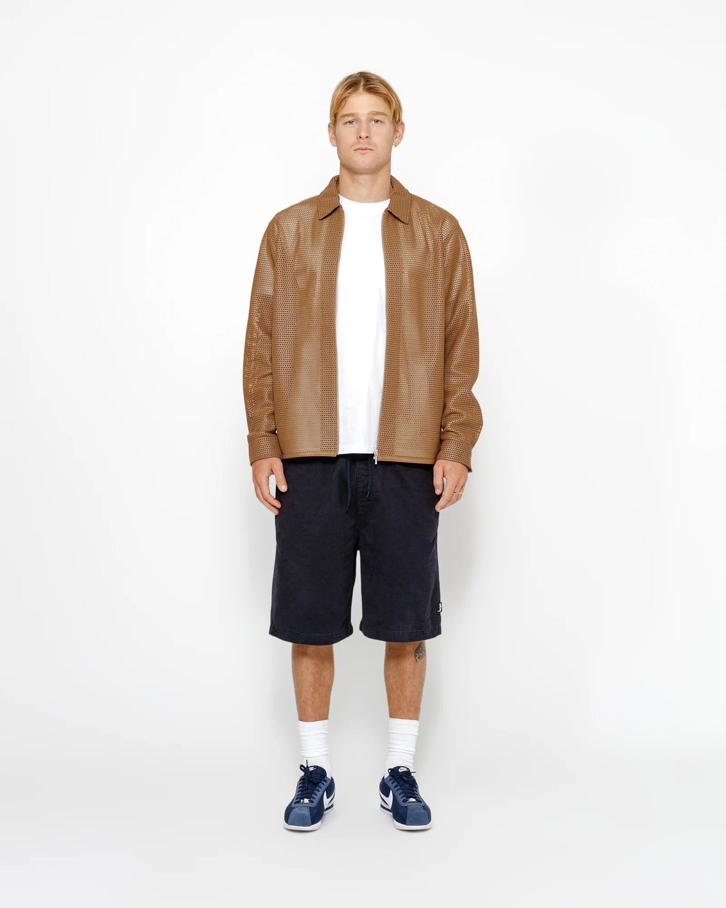 SHORT DE BAIN EN COTON BROSSÉ