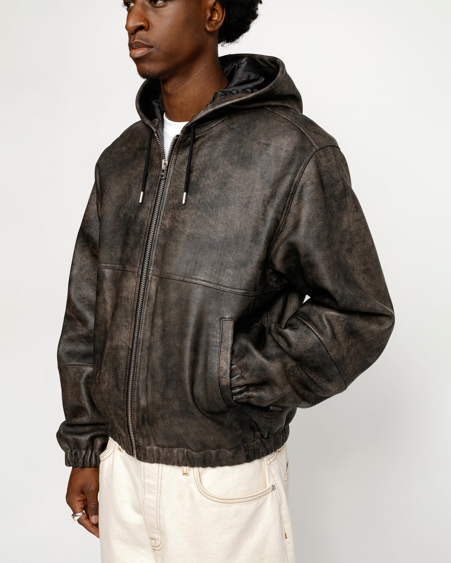 BLOUSON DE TRAVAIL CUIR STONEWASH