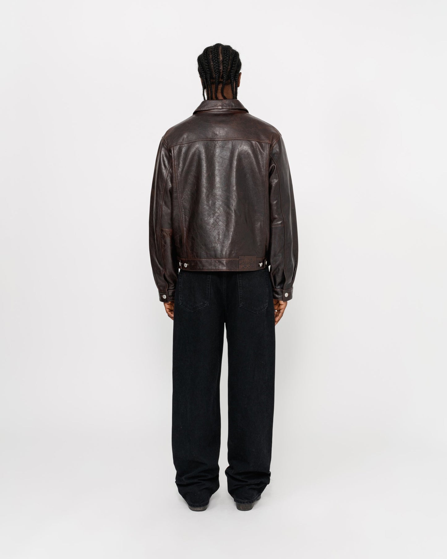 BLOUSON EN CUIR STYLE CAMIONNEUR