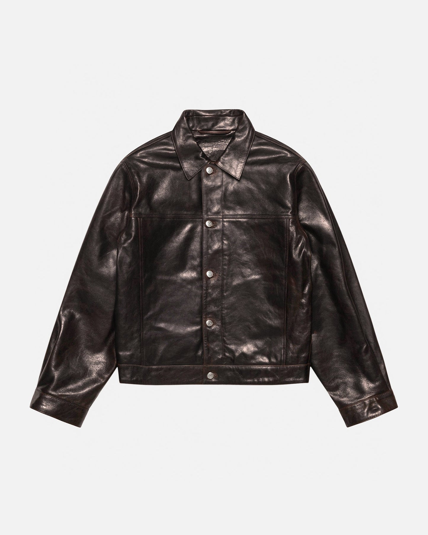 BLOUSON EN CUIR STYLE CAMIONNEUR