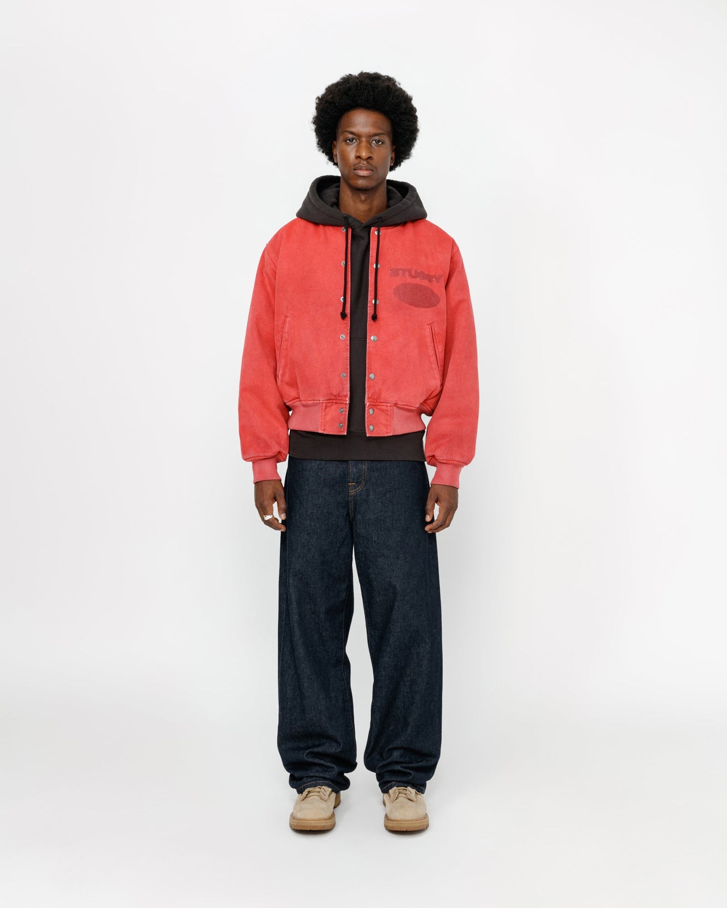 BLOUSON TEDDY EN TOILE AVEC LOGO FANTÔME