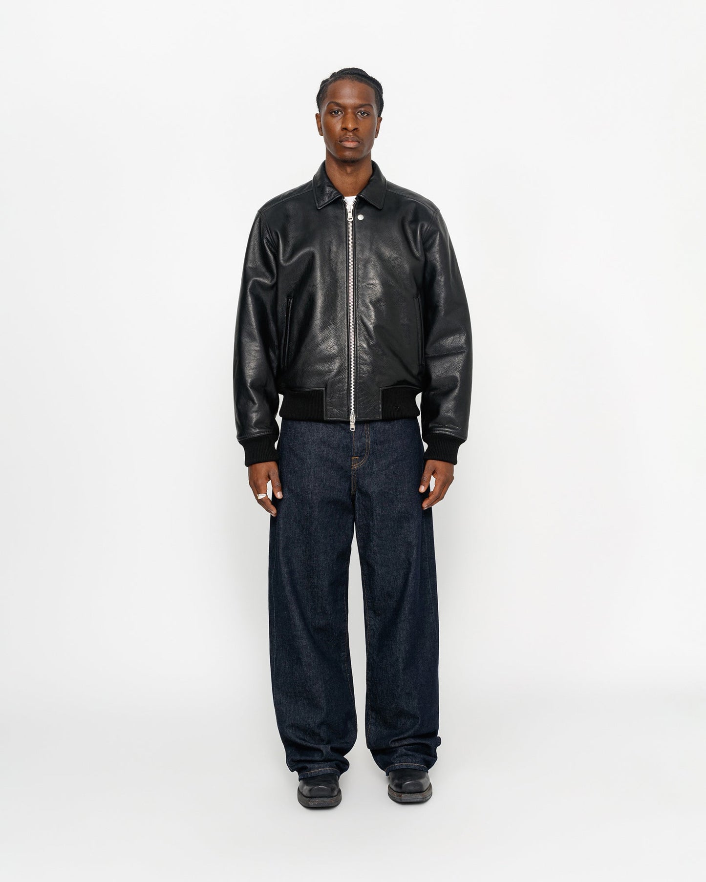 BLOUSON D'AVIATEUR EN CUIR