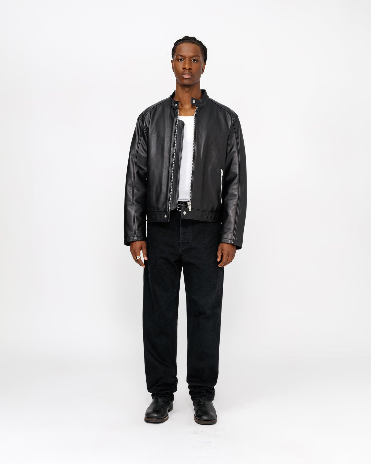 BLOUSON EN CUIR CAFE RACER