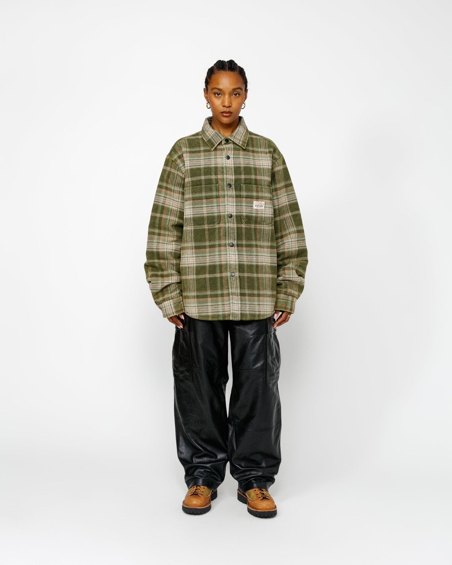 PANTALON EN CUIR CARGO MILITAIRE