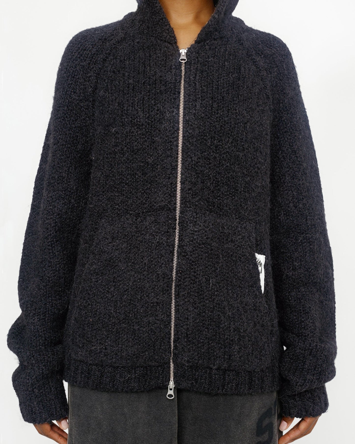 PULL À CAPUCHE ZIPPÉ EN MAILLE ÉPAISSE