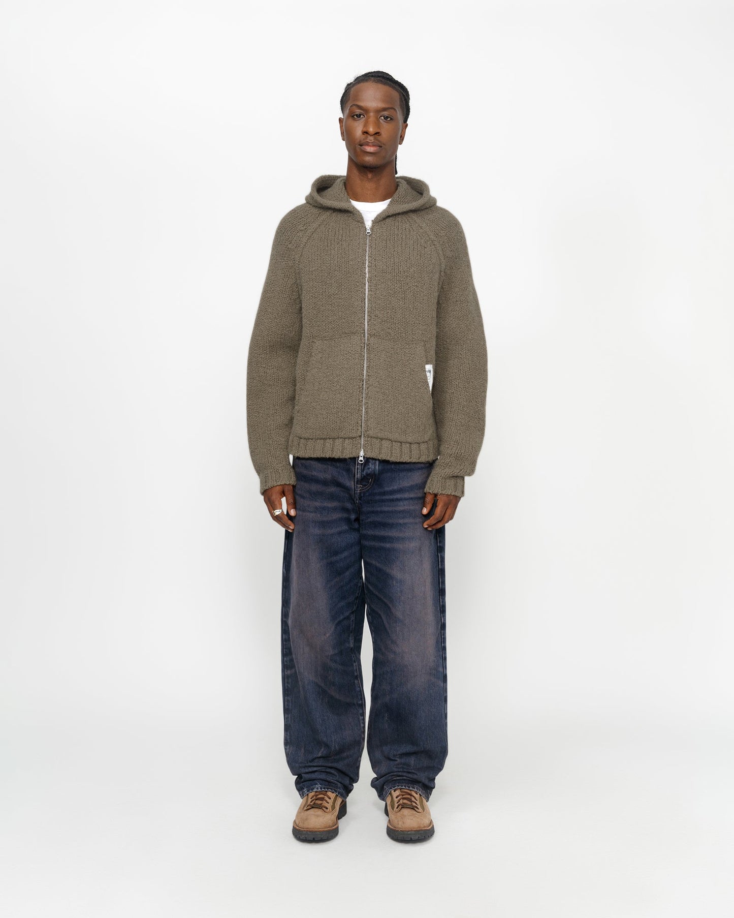 SWEAT À CAPUCHE ZIPPÉ EN MAILLE ÉPAISSE