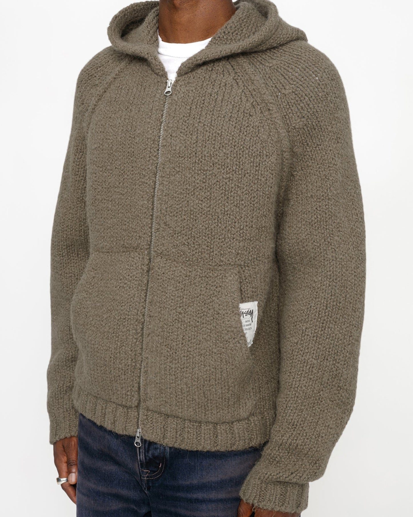 SWEAT À CAPUCHE ZIPPÉ EN MAILLE ÉPAISSE