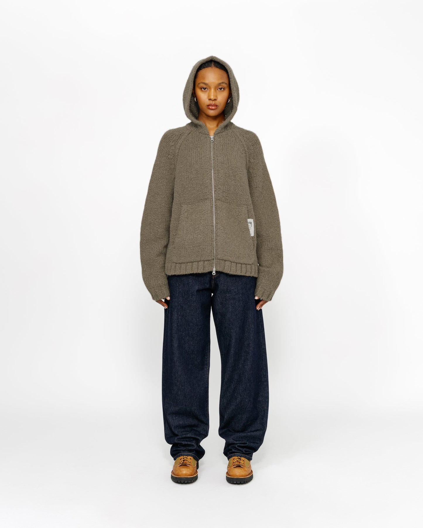 SWEAT À CAPUCHE ZIPPÉ EN MAILLE ÉPAISSE