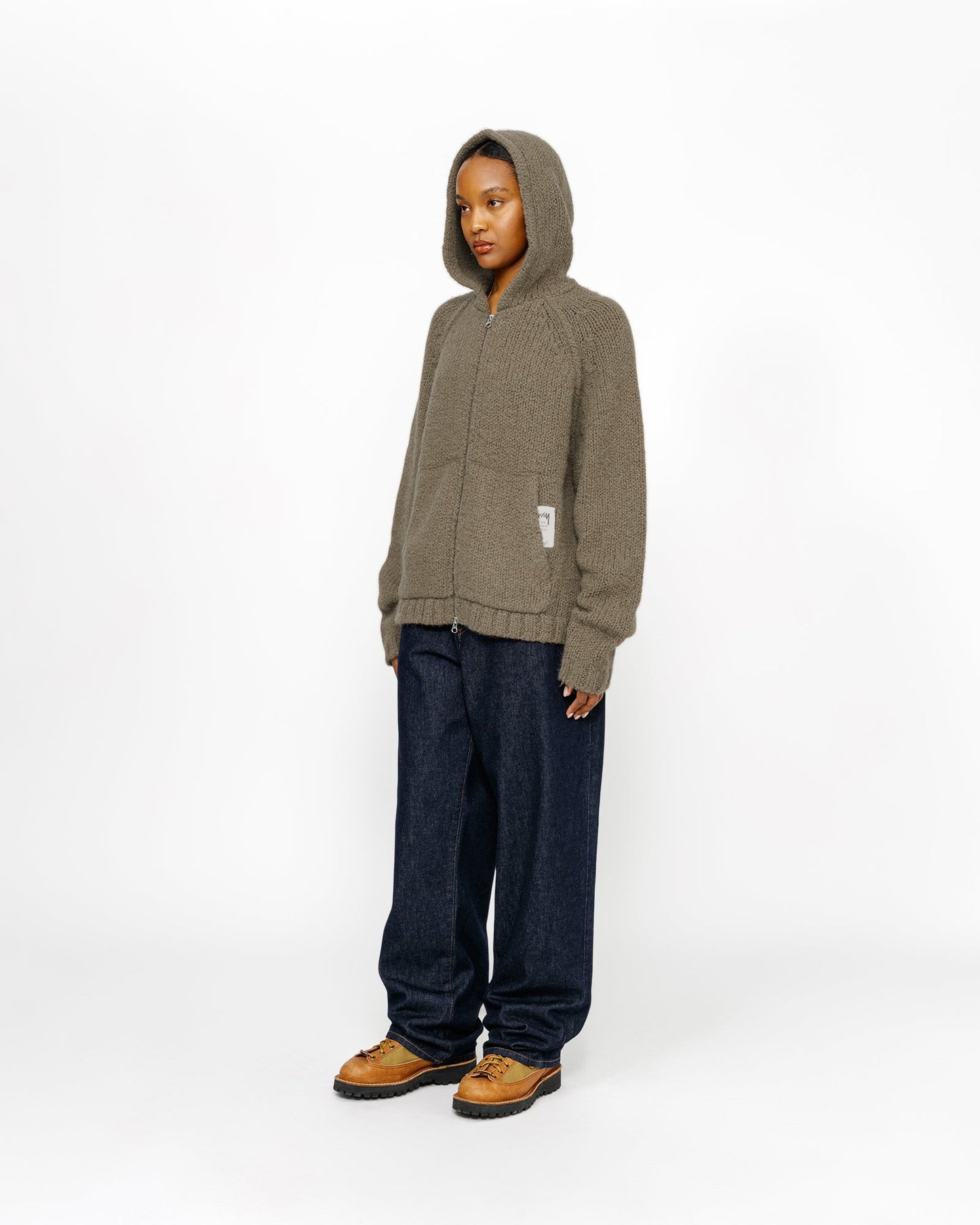 SWEAT À CAPUCHE ZIPPÉ EN MAILLE ÉPAISSE