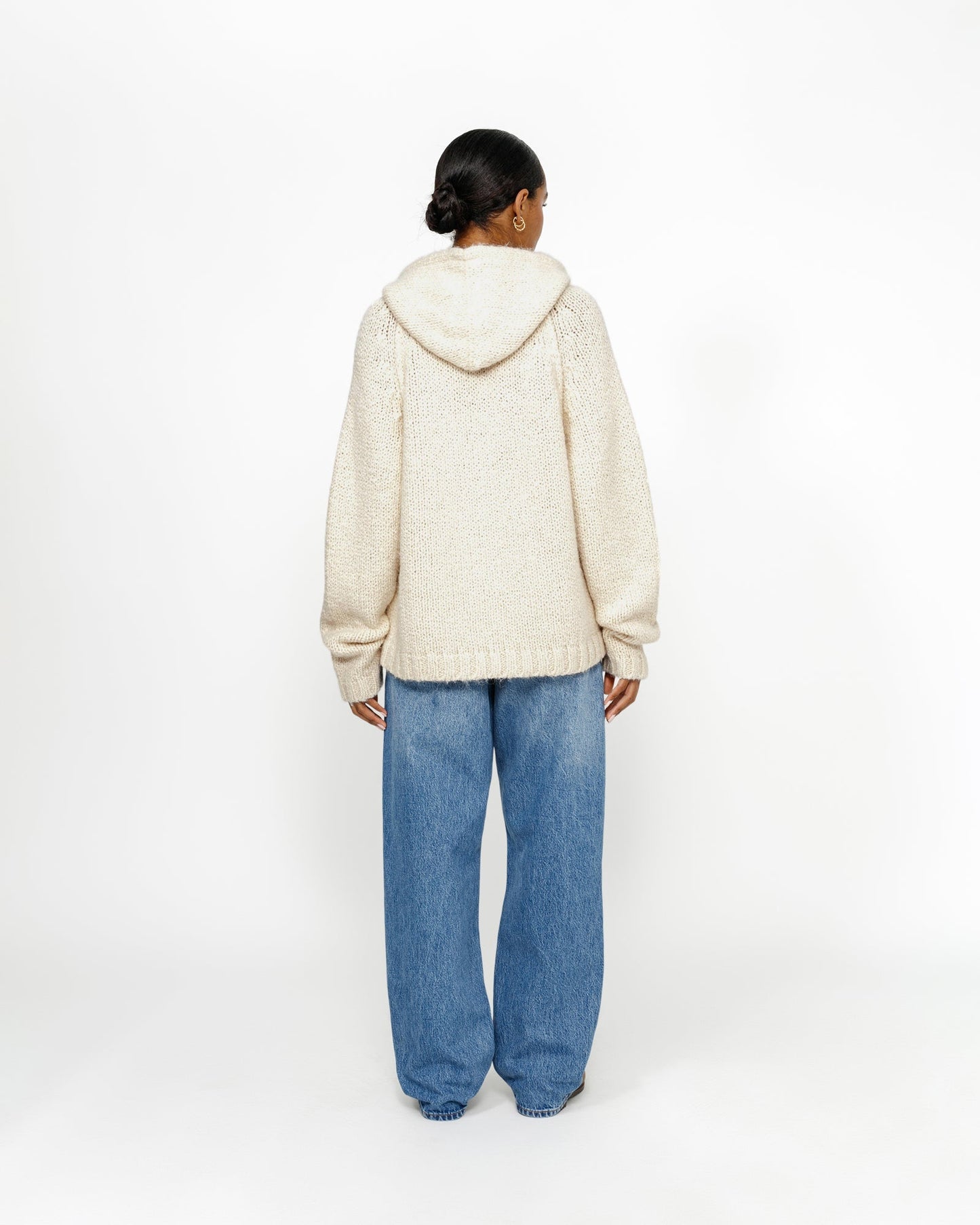 SWEAT À CAPUCHE ZIPPÉ EN MAILLE ÉPAISSE