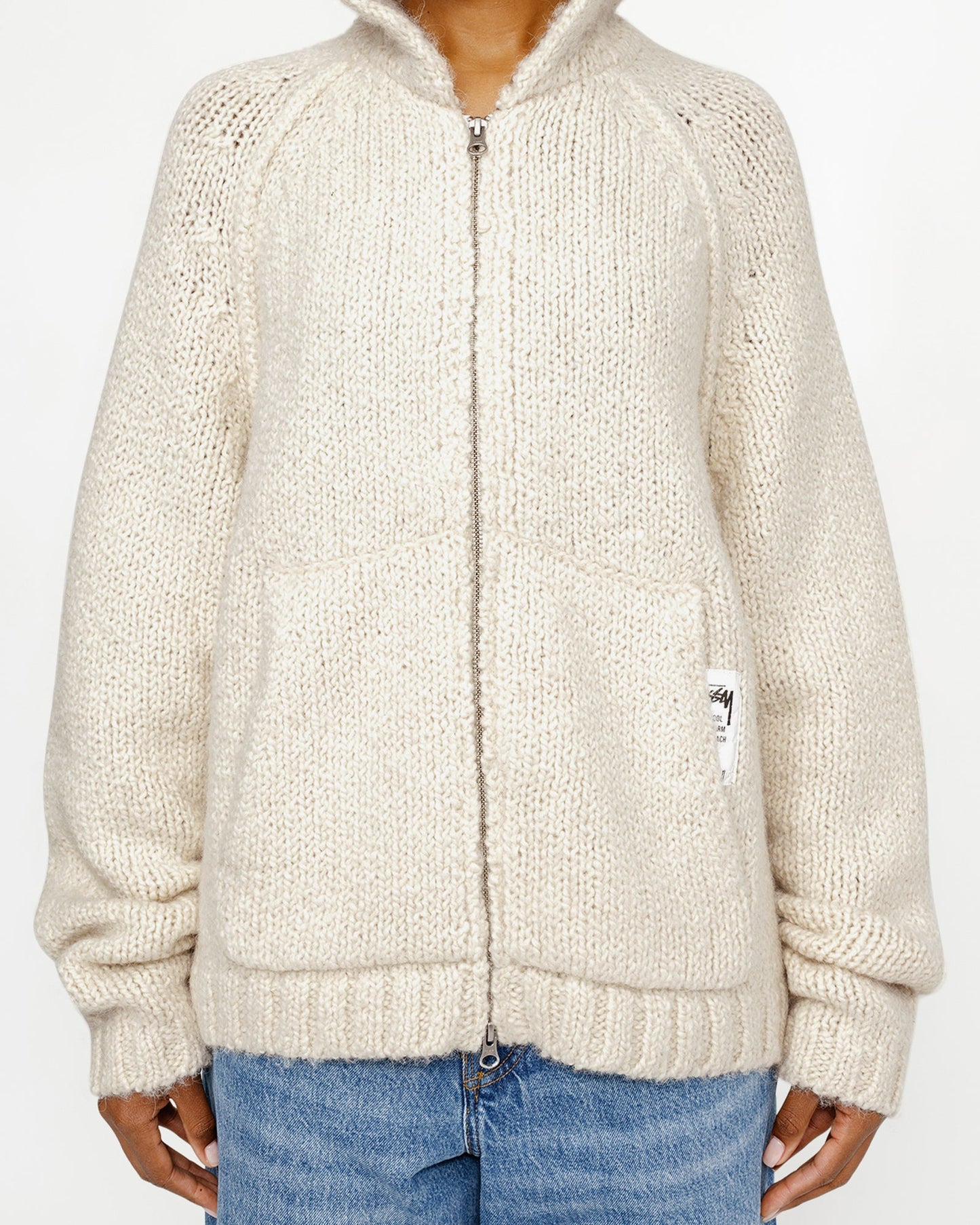 PULL À CAPUCHE ZIPPÉ EN MAILLE ÉPAISSE