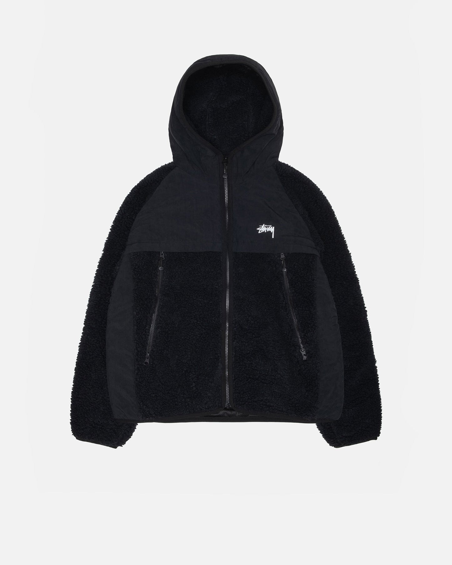 VESTE À CAPUCHE EN SHERPA ET EMBOUTS