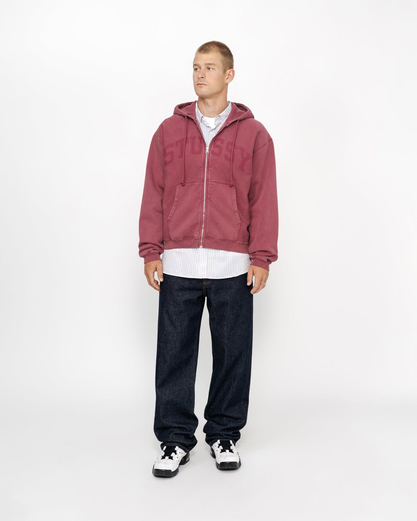 SWEAT À CAPUCHE ZIPPÉ À MOTIF DÉLAVÉ