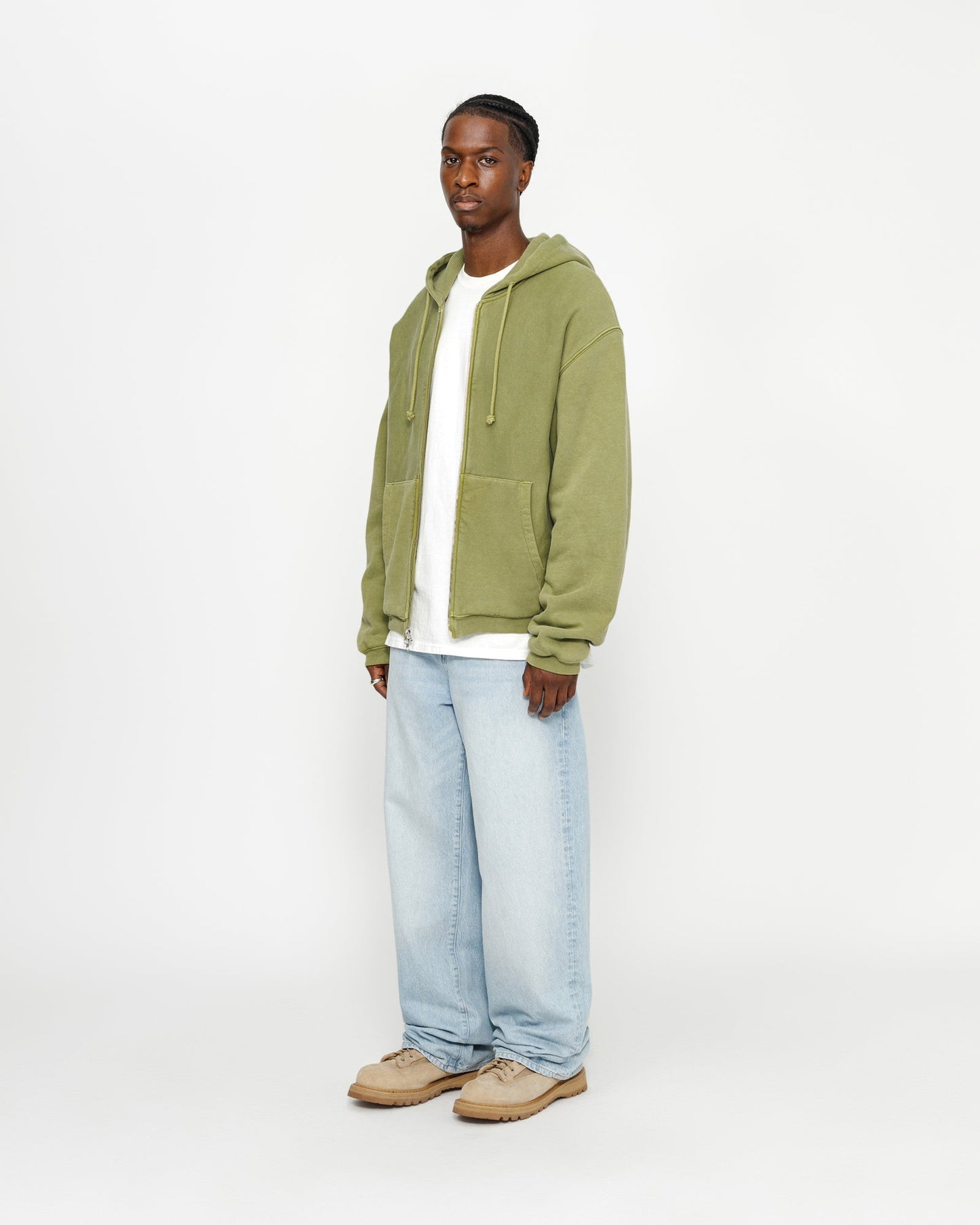 SWEAT À CAPUCHE ZIPPÉ DOUBLÉ GAUFRÉ