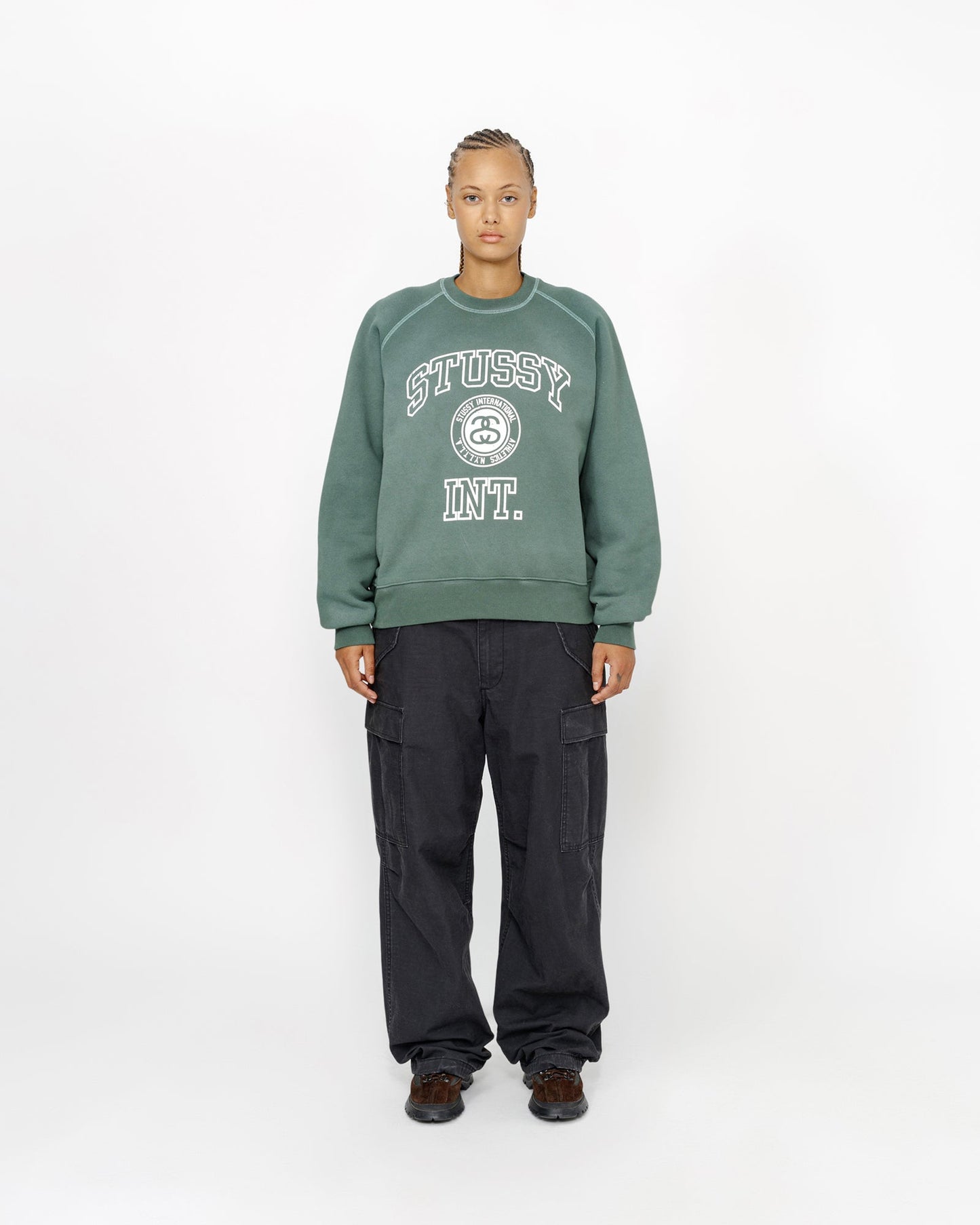 SWEAT RAGLAN COL ROND SURJETÉ STYLE UNIVERSITAIRE