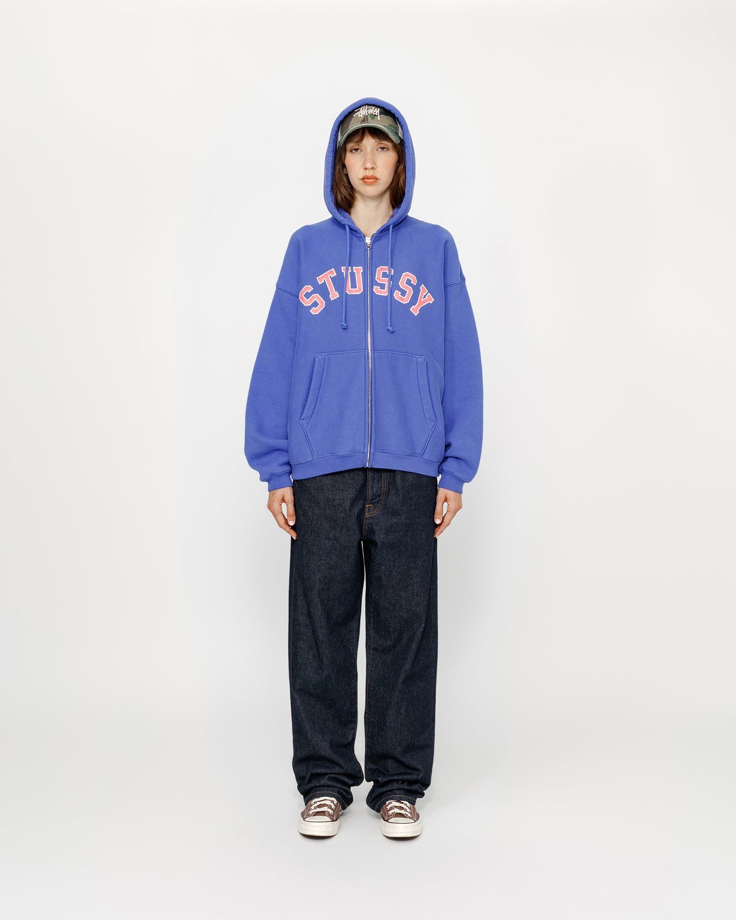 SWEAT À CAPUCHE ZIPPÉ À MOTIF DÉLAVÉ