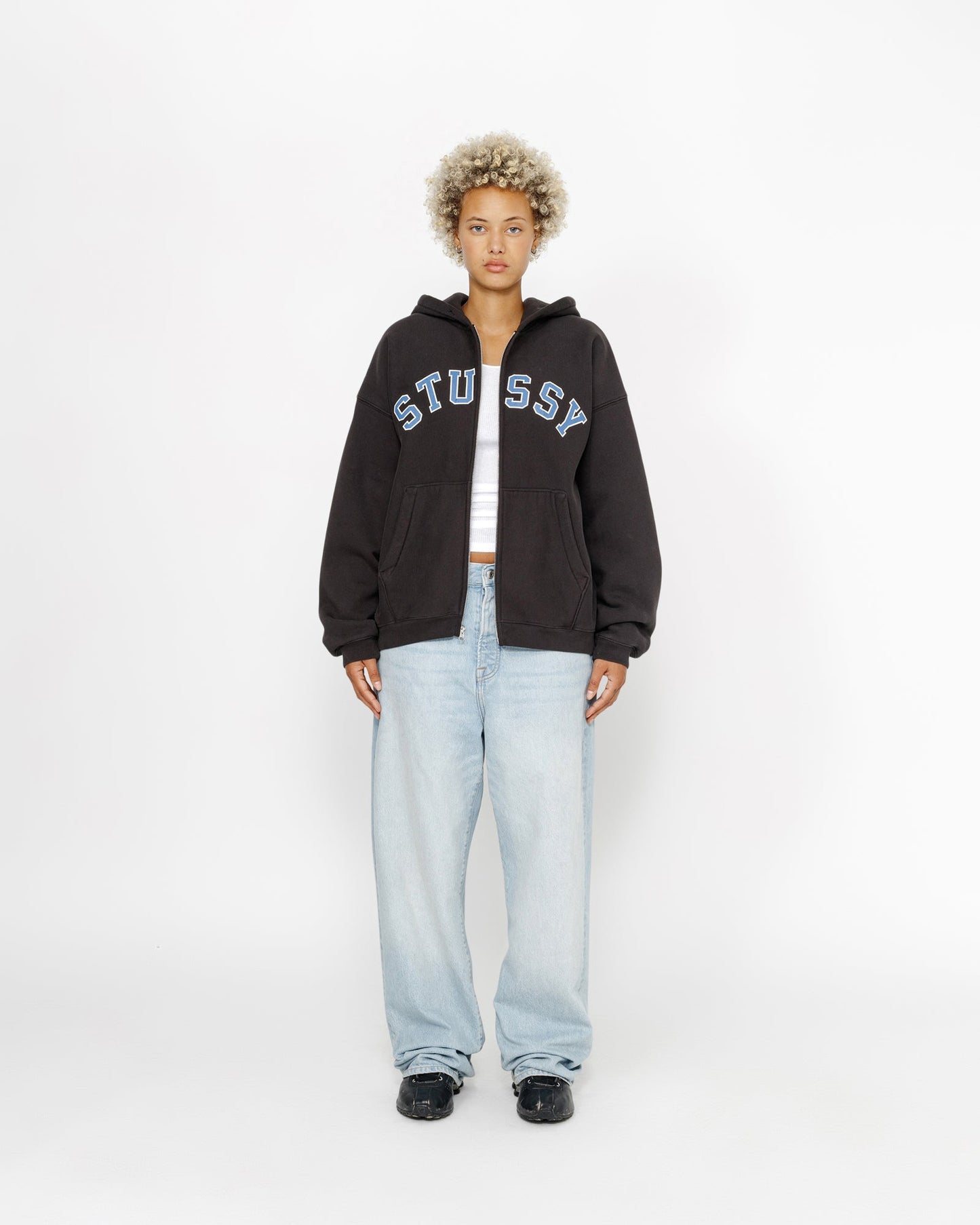 SWEAT À CAPUCHE ZIPPÉ À MOTIF DÉLAVÉ