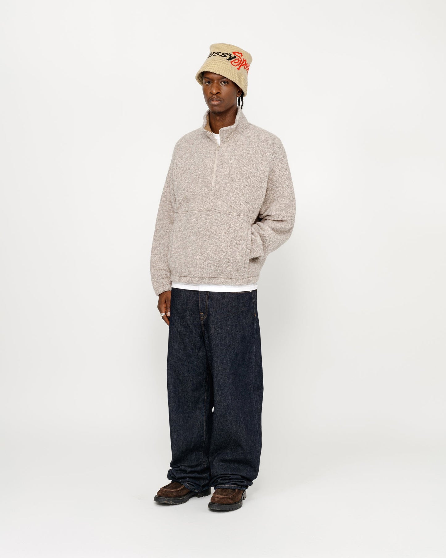 MOCK-NECK EN SHERPA MÉLANGE DE LAINE