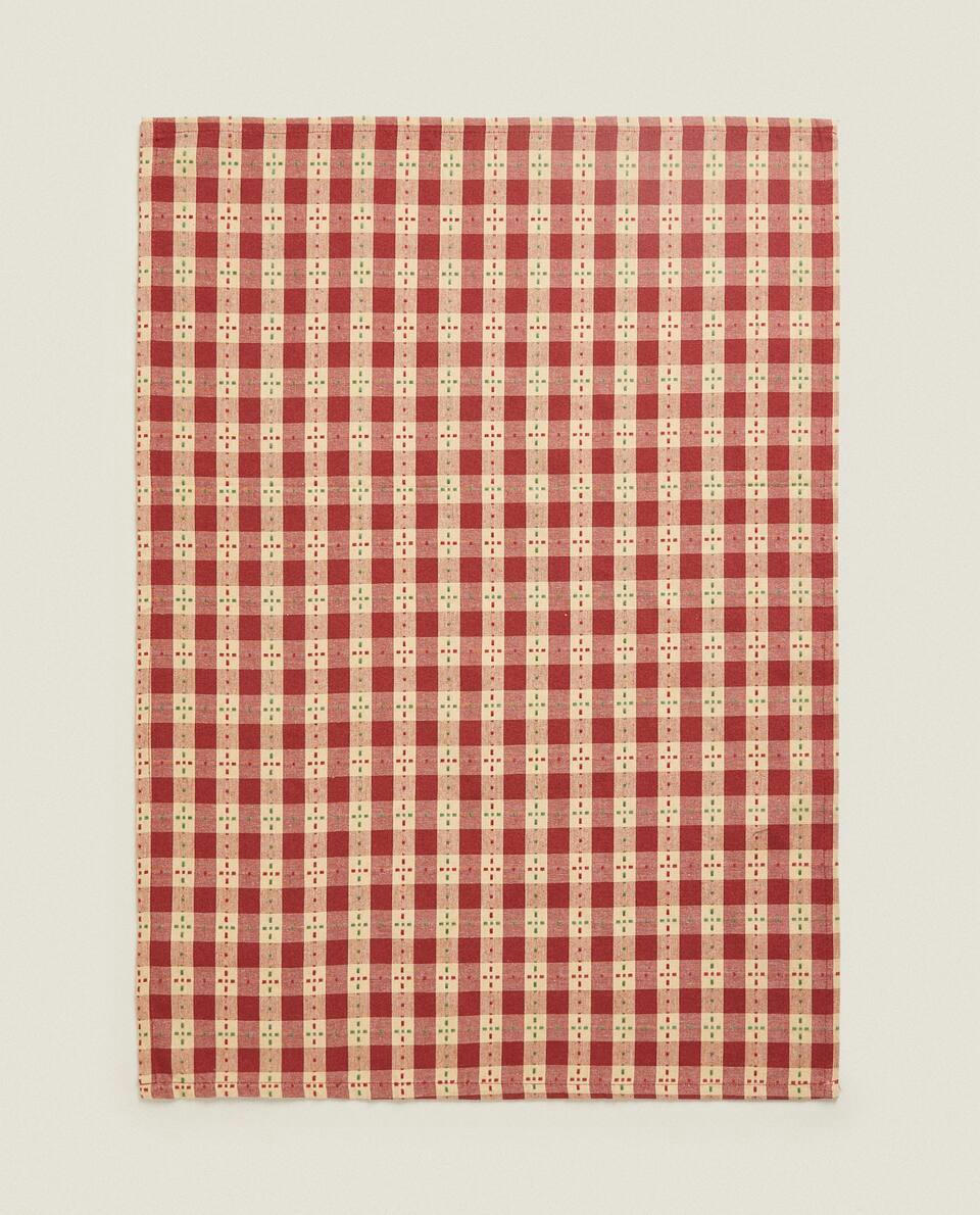 PACK OF CHECK CHRISTMAS TEA TOWELS (PACK OF 2)