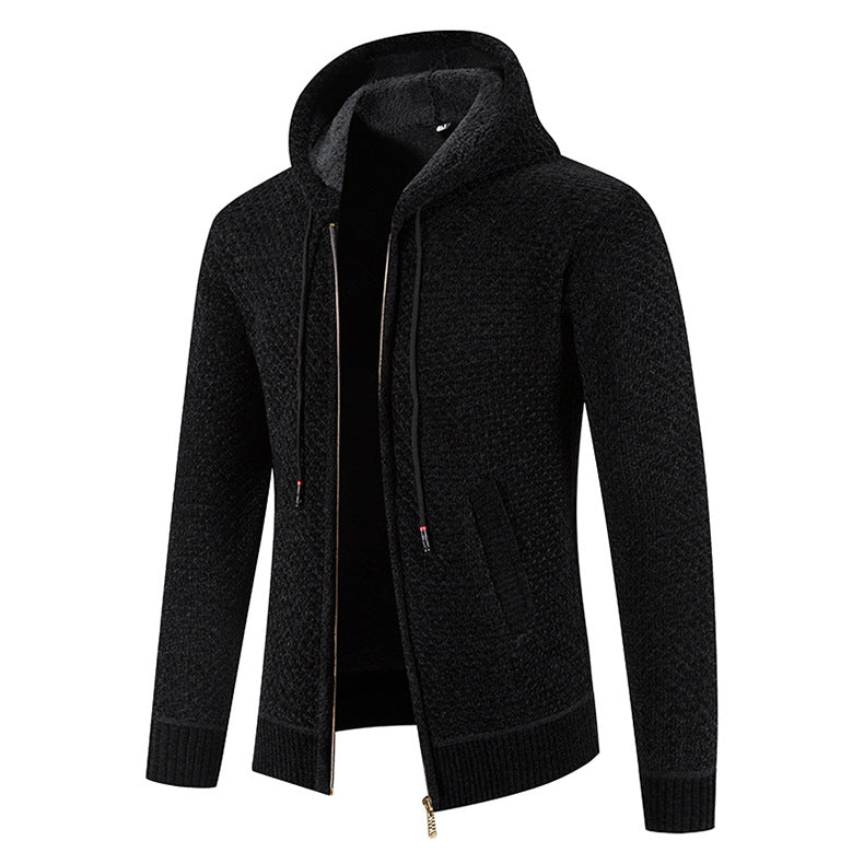 Cardigan en maille côtelée chaude pour homme