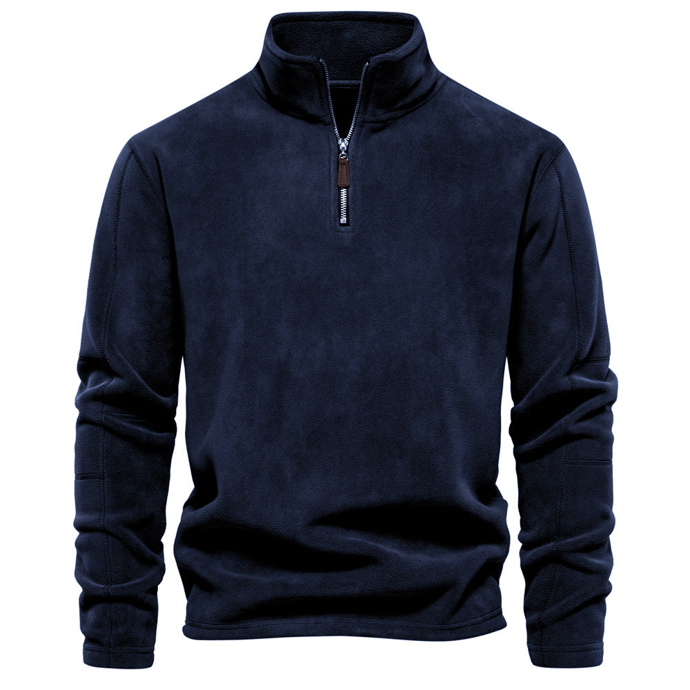 Chandail en molleton Sherpa à col semi-montant pour homme
