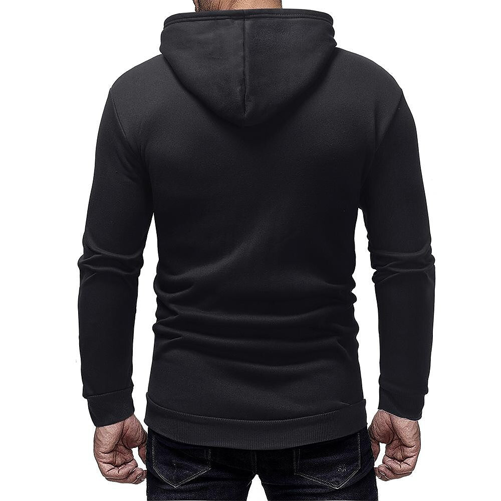 Sweat à capuche uni basique pour homme