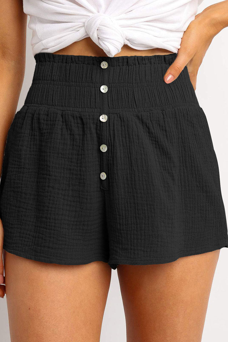 Short décontracté taille haute ample pour femme